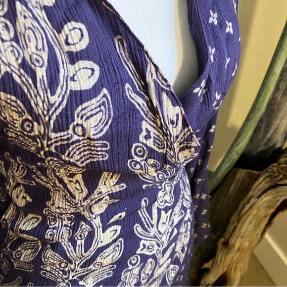 Iguana Inc. Worldly Clothing set, hand made, blue, surplus top, maxi skirt. M/L. - Picture 5 of 16